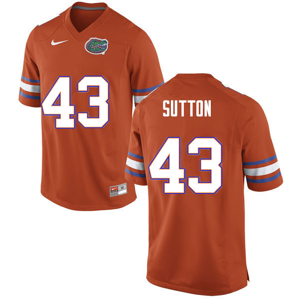 Men #43 Nicolas Sutton Florida Gators College Football Jerseys Sale-Orange